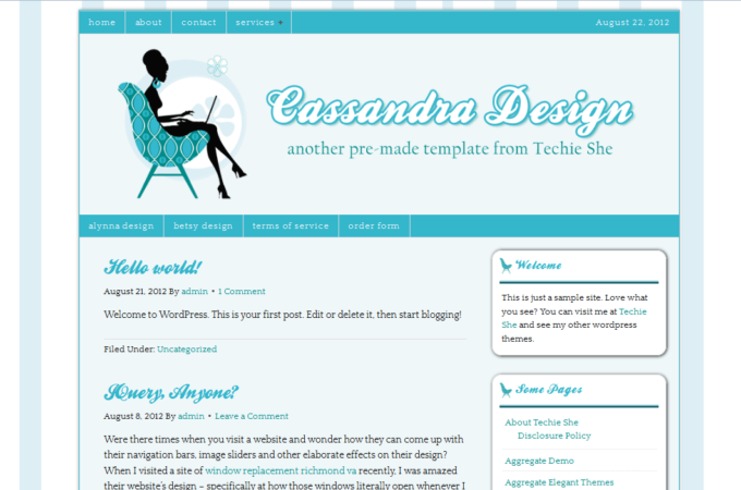 cassandra wordpress design from Techie She using Genesis theme