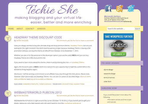 new blog design of Techie She