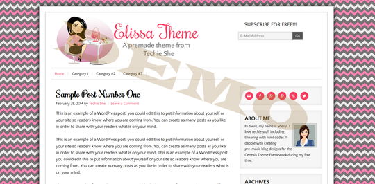 Elissa Pink Pre-made Theme