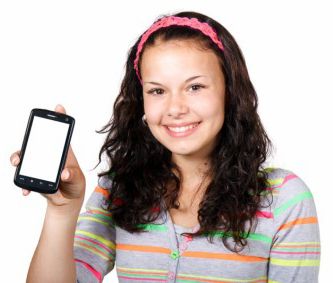 teenager with smartphone