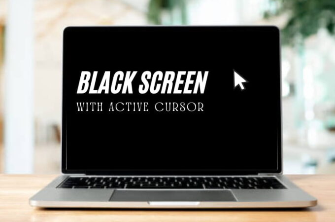 black screen with active cursor